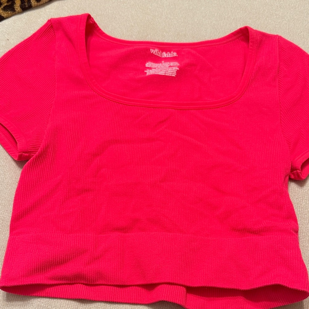 Wild Fable Bright Pink Crop Top